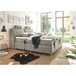 Letto boxspring Neiras Grigio sabbia - 180 x 200cm - Topper in schiuma fredda