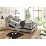 Boxspring Neiras met motor verstelbaar - geweven stof - Zandgrijs - 180 x 200cm - Koudschuimtopper