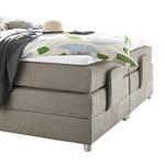 Letto boxspring Neiras Grigio sabbia - 180 x 200cm - Topper in schiuma fredda