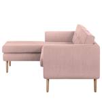 Ecksofa Croom Webstoff Polia: Mauve - Longchair davorstehend links - Mit Hocker