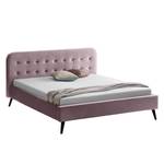 Letto imbottito Klink III Effetto velluto - Rosa anticato - 140 x 200cm