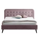 Letto imbottito Klink III Effetto velluto - Rosa anticato - 140 x 200cm