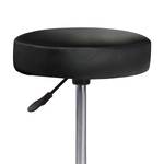 Tabouret pivotant Leek Imitation cuir / Métal - Noir - Chrome