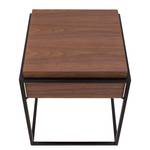 Tavolino Rizzo Vero legno impiallacciato/Metallo - Noce/Nero