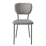 Chaises Dira (lot de 2) Velours / Métal - Noir mat - Gris