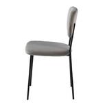 Chaises Dira (lot de 2) Velours / Métal - Noir mat - Gris