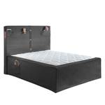 Boxspringbett Boxholm Webstoff - Anthrazit - 140 x 200cm