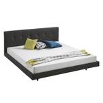 Gestoffeerd bed Mitchell geweven stof - Antraciet - 180 x 200cm