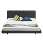 Gestoffeerd bed Mitchell geweven stof - Antraciet - 180 x 200cm