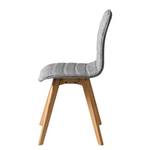 Gestoffeerde stoelen Burghead (2-delige geweven stof/massief essenhout - grijs/essenhout