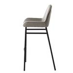 Chaises de bar Broon (lot de 2) Tissu / Fer - Gris / Noir