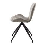 Gestoffeerde stoelen Keila (set van 2) woven/metaal - zwart - Lichtgrijs