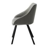 Chaise à accoudoirs Melbu Tissu / Métal - Gris clair / Noir - Lot de 2