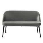 Küchensofa Jacklin Samt / Metall  - Schwarz - Grau