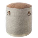 Pouf Pawai Leder / Wolle - Braun / Grau