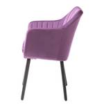 Chaise avec accoudoirs Leezy Chêne massif - Violet / Noir