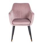 Chaise avec accoudoirs Leezy G chêne massif - rose vif / noir - Rose vieilli / Noir