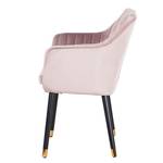 Chaise avec accoudoirs Leezy G chêne massif - rose vif / noir - Rose vieilli / Noir