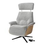 Fauteuil relax Anderson III Tissu Saia: Gris clair - Noir - Chêne