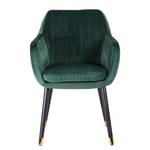 Sedia con braccioli Leezy G Rovere massello/velluto - Verde / Nero