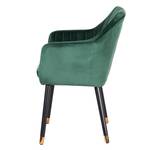 Chaise avec accoudoirs Leezy G chêne massif - vert / noir - Vert / Noir