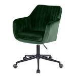 Chaise de bureau Leezy Velours - Vert / Noir