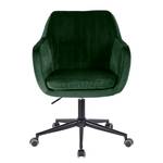 Chaise de bureau Leezy Velours - Vert / Noir