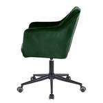 Chaise de bureau Leezy Velours - Vert / Noir
