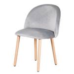 Chaise capitonnée Talvik Hêtre massif / Velours - Hêtre - Gris