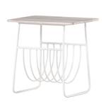 Table d'appoint Gabiarra I Acacia massif / Fer - Manguier clair / Blanc