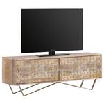 Tv-meubel Jangada II massief mangohout/metaal - mangohout/goudkleurig