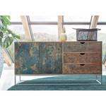 Dressoir Pailo massief mangohout/metaal - mangohout/blauw