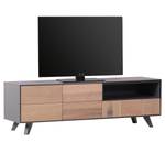 Tv-meubel Colfax deels massief eikenhout - eikenhout/grijs