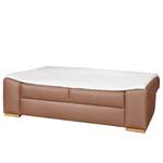 Boxspring-Schlafsofa Mandeville Antiklederlook - Hellbraun