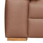 Canapé convertible boxspring Mandeville Aspect cuir vieilli - Marron clair