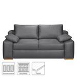 Boxspring-Schlafsofa Mandeville Antiklederlook - Graphit