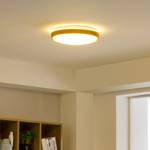 LED-plafondlamp Kotka Wit - Plastic - Massief hout - Hoogte: 9 cm
