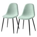 Chaises Yoyce (lot de 2) Tissu / Acier - Noir - Vert menthe