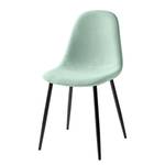 Chaises Yoyce (lot de 2) Tissu / Acier - Noir - Vert menthe