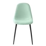 Chaises Yoyce (lot de 2) Tissu / Acier - Noir - Vert menthe