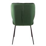 Chaises capitonnées Adeele (lot de 2) Velours / Acier - Noir - Vert foncé