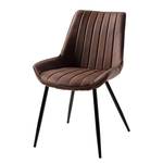 Chaises capitonnées Midge (lot de 2) Microfibre / Acier - Marron / Noir - Marron - Lot de 2