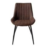 Chaises capitonnées Midge (lot de 2) Microfibre / Acier - Marron / Noir - Marron - Lot de 2