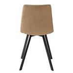 Gestoffeerde stoel Donnell microvezel/staal - lichtbruin/zwart - Lichtbruin - Set van 2