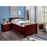 Massief houten bed Bergen massief grenenhout - Rood grenenhout/Loogkleurig grenenhout - 100 x 200cm