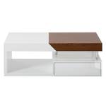 Table basse Smithers Imitation noyer / Blanc brillant