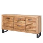 Sideboard Loxton Eiche teilmassiv / Metall - Eiche / Schwarz