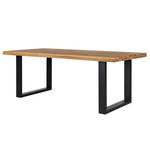 Table LOXTON Chêne massif / Métal - Chêne / Noir - Largeur : 200 cm