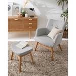 Fauteuil Joreen III Geweven stof - Lichtgrijs