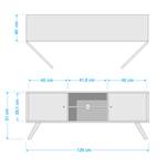 TV-Lowboard Senja Buche teilmassiv - Weiß / Buche